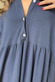 Made in Italy Donegal Cotton Jersey Smock Dress Navy